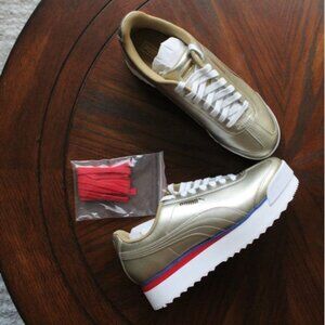 Puma Gold Roma Amor Mix Metal Platform Sneakers